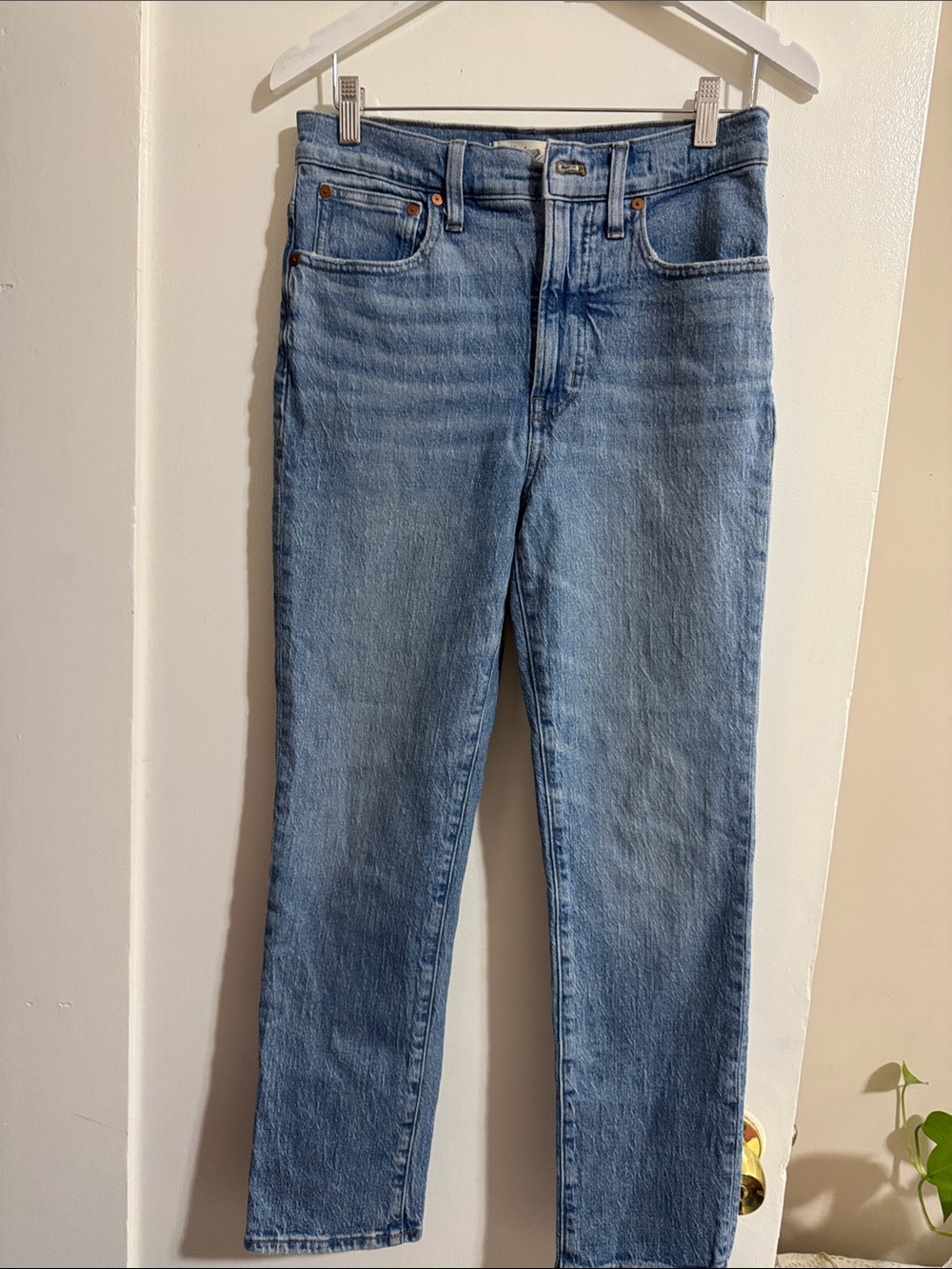 Madewell Light Blue High-Rise Straight Jeans